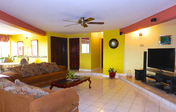 East Living Room at Pineapple Villa in Silver Sands Jamaica